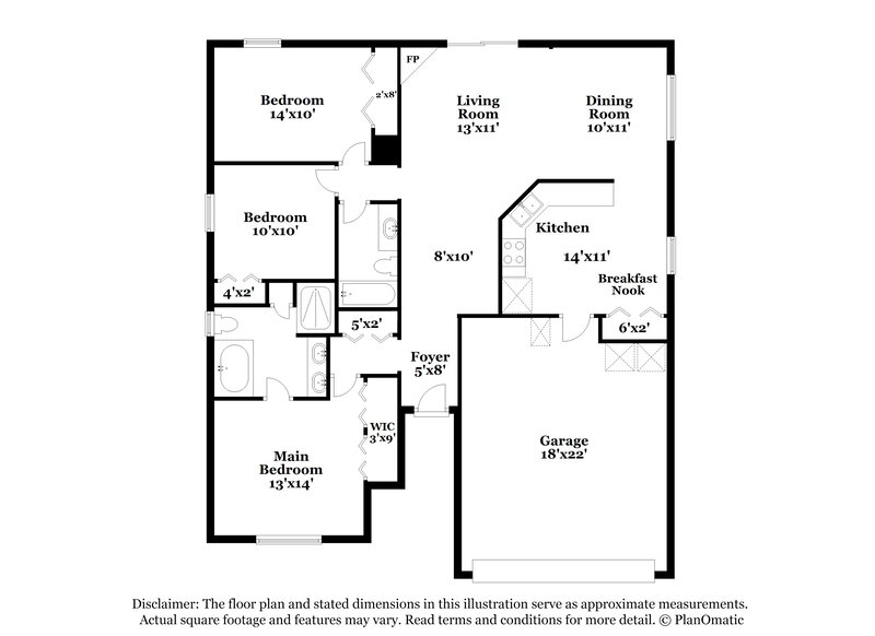 1,750/Mo, 8785 Spring Harvest Ln E Jacksonville, FL 32244 Floor Plan View