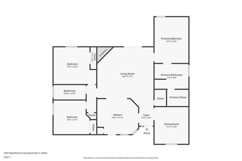 3,000/Mo, 7057 Rapid River Dr W Jacksonville, FL 32219 Floor Plan View