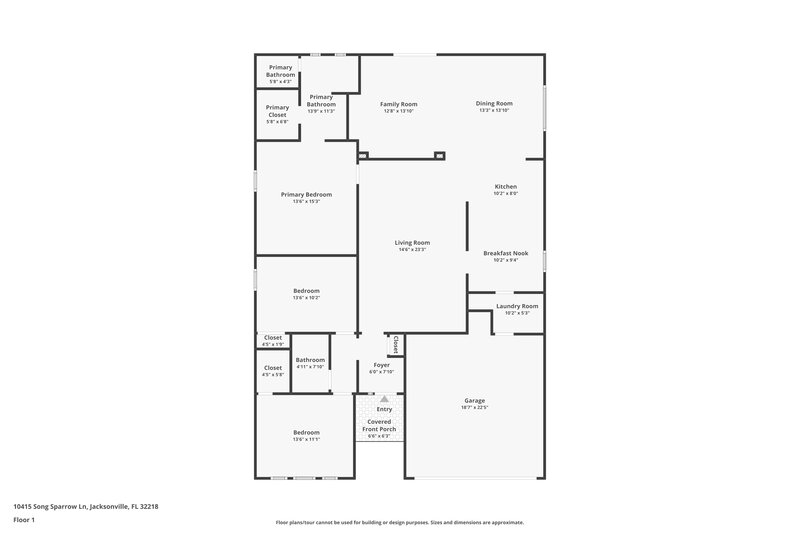 1,740/Mo, 10415 Song Sparrow Ln Jacksonville, FL 32218 Floor Plan View