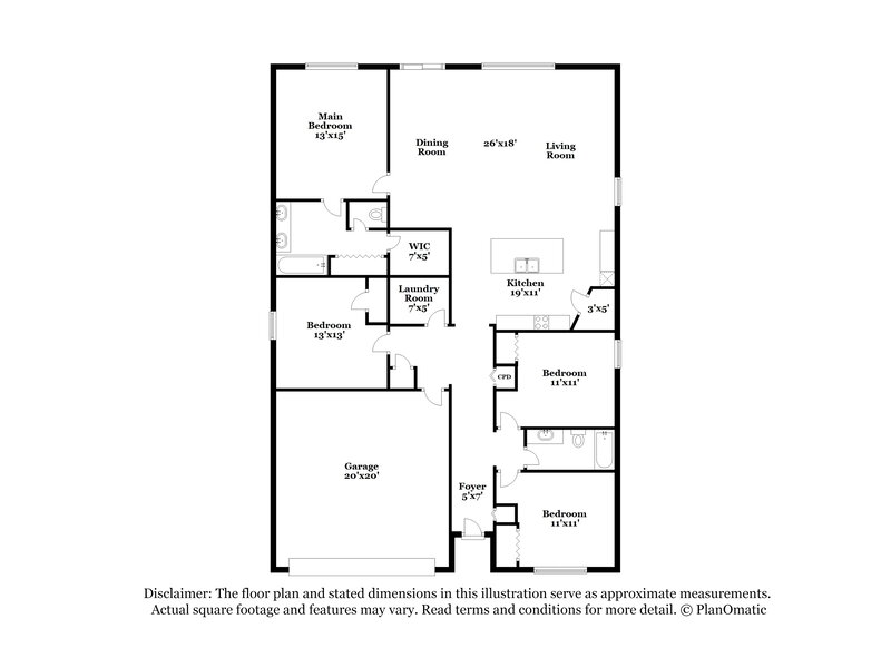 2,300/Mo, 3586 Derby Forest Dr Green Cove Springs, FL 32043 Floorplan View