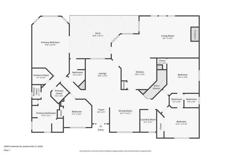 2,675/Mo, 10950 Creekview Dr Jacksonville, FL 32225 Floor Plan View