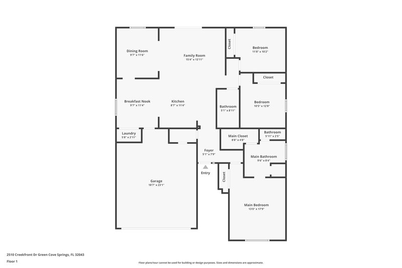1,565/Mo, 2510 Creekfront Dr Green Cove Springs, FL 32043 Floor Plan View
