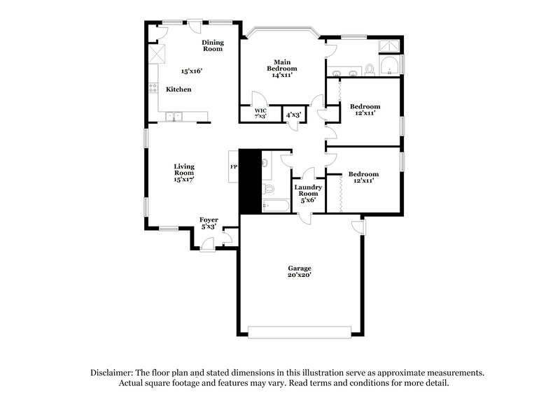 1,830/Mo, 9792 Chirping Way Jacksonville, FL 32222 Floorplan View