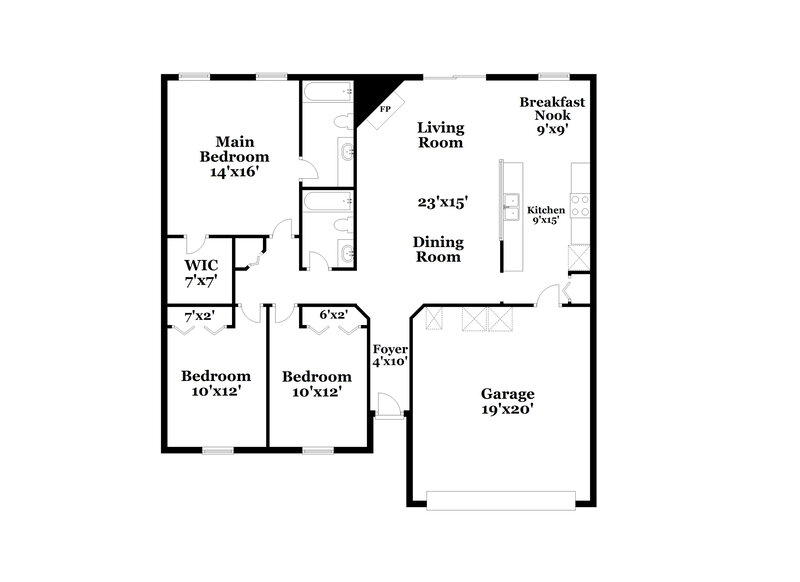 2,490/Mo, 6522 Blue Leaf Ln Jacksonville, FL 32244 Floor Plan View