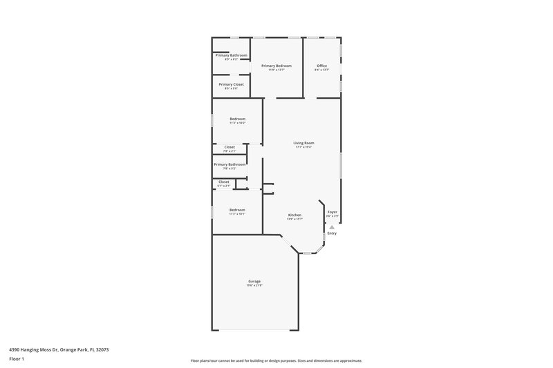 2,530/Mo, 4390 Hanging Moss Dr Orange Park, FL 32073 Floor Plan View
