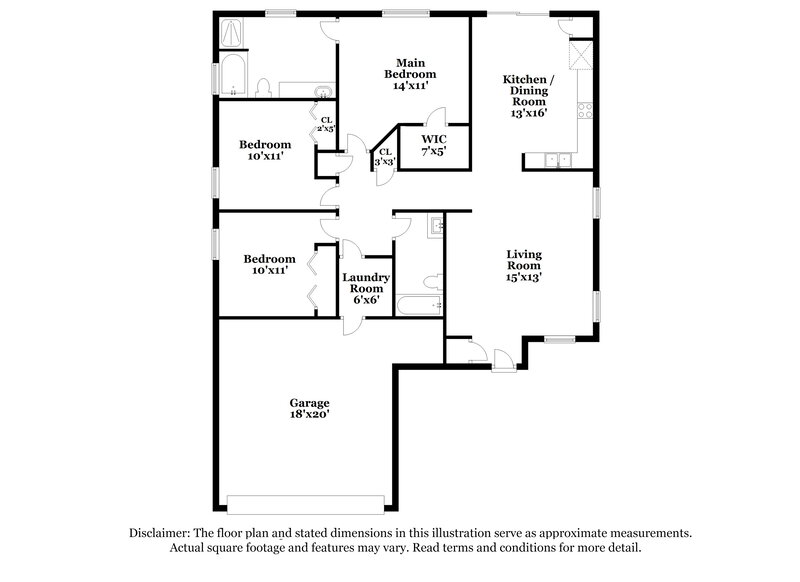 1,795/Mo, 5736 Birds Nest Ln Jacksonville, FL 32222 Floor Plan View