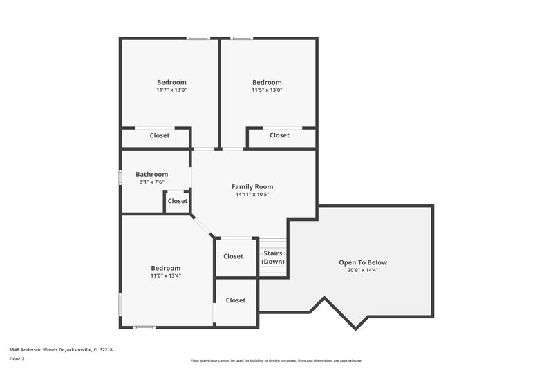 2,265/Mo, 3948 Anderson Woods Dr Jacksonville, FL 32218 Floor Plan View 2