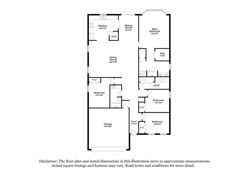 1,905/Mo, 6223 Bonita Cove Rd Jacksonville, FL 32222 Floor Plan View
