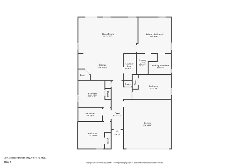 2,050/Mo, 75055 Nassau Station Way Yulee, FL 32097 Floor Plan View