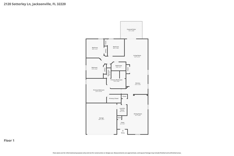 2,225/Mo, 2120 Sotterley Ln Jacksonville, FL 32220 Floor Plan View
