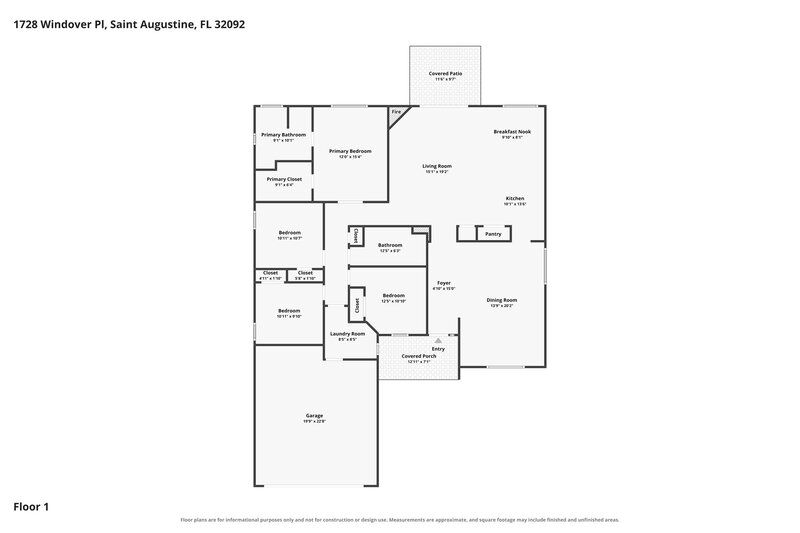 2,245/Mo, 1728 Windover Pl Saint Augustine, FL 32092 Floor Plan View