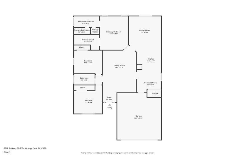 2,340/Mo, 2912 Brittany Bluff Dr Orange Park, FL 32073 Floor Plan View