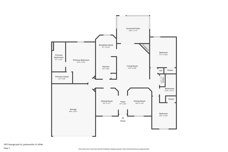 1,770/Mo, 7977 Georgia Jack Ct Jacksonville, FL 32244 Floorplan View
