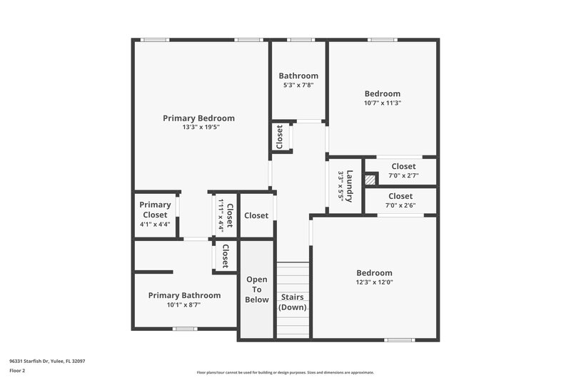 1,925/Mo, 96331 Starfish Dr Yulee, FL 32097 Floor Plan View 2