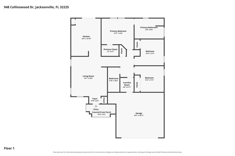 2,095/Mo, 948 Collinswood Dr Jacksonville, FL 32225 Floor Plan View