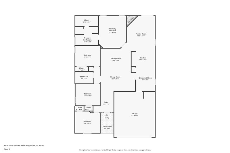 2,070/Mo, 1701 Ferncreek Dr St Augustine, FL 32092 Floor Plan View