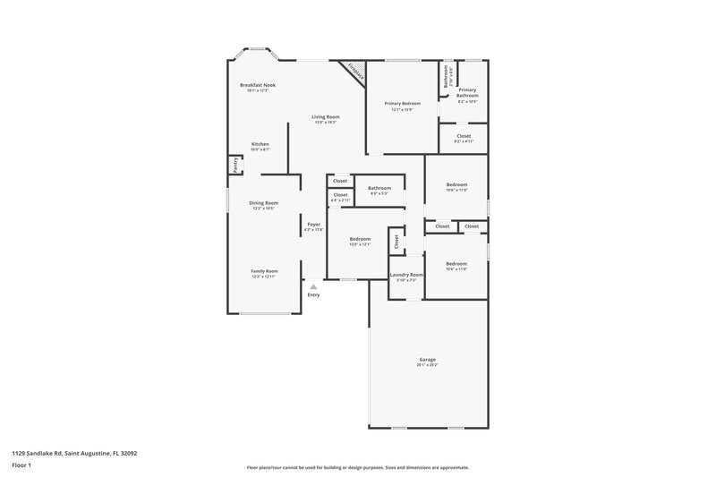 2,050/Mo, 1129 Sandlake Rd St Augustine, FL 32092 Floor Plan View