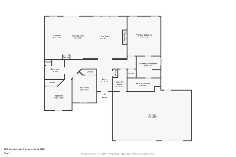 1,990/Mo, 2230 Brian Lakes Dr E Jacksonville, FL 32221 Floor Plan View