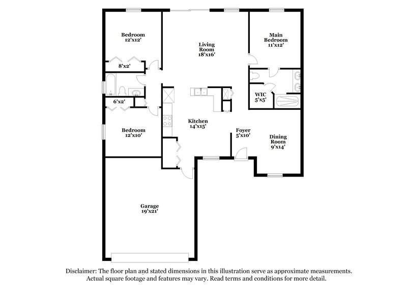 1,830/Mo, 1725 Glen Laurel Dr Middleburg, FL 32068 Floor Plan View