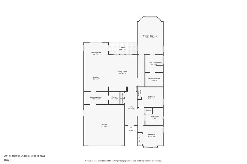 1,810/Mo, 3901 Cedar Bluff Ln Jacksonville, FL 32226 Floor Plan View
