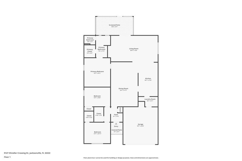 1,725/Mo, 9127 Shindler Crossing Dr Jacksonville, FL 32222 Floor Plan View
