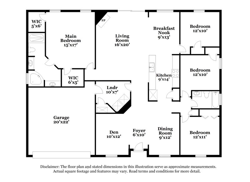 2,090/Mo, 11661 Rainbow Springs Ct Jacksonville, FL 32219 Floor Plan View