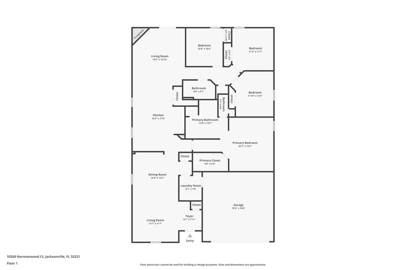1,890/Mo, 10260 Normanwood Ct Jacksonville, FL 32221 Floor Plan View