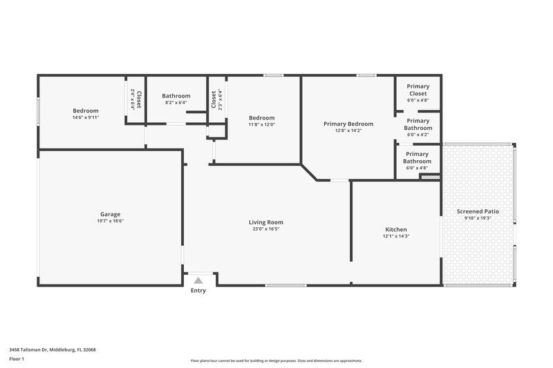 1,690/Mo, 3458 Talisman Dr Middleburg, FL 32068 Floor Plan View