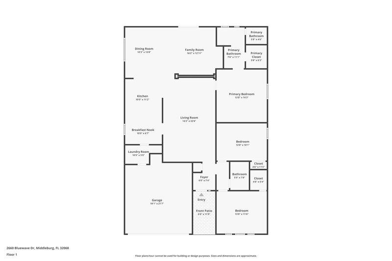 1,835/Mo, 2660 Bluewave Dr Middleburg, FL 32068 Floor Plan View
