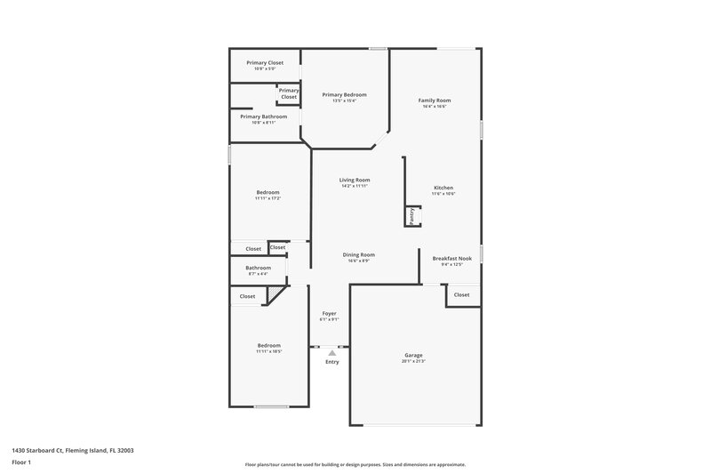1,795/Mo, 1430 Starboard Ct Fleming Island, FL 32003 Floor Plan View