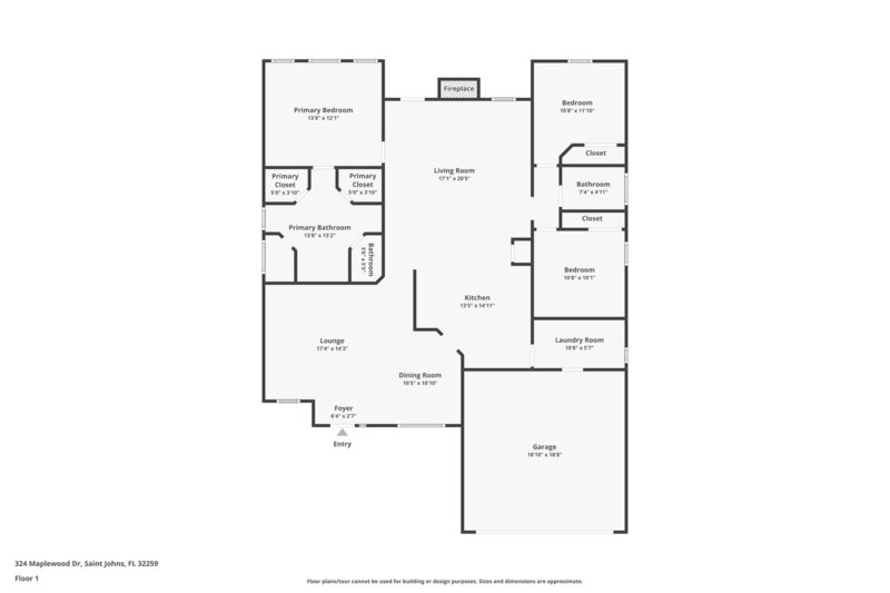 2,400/Mo, 324 Maplewood Dr Saint Johns, FL 32259 Floorplan View