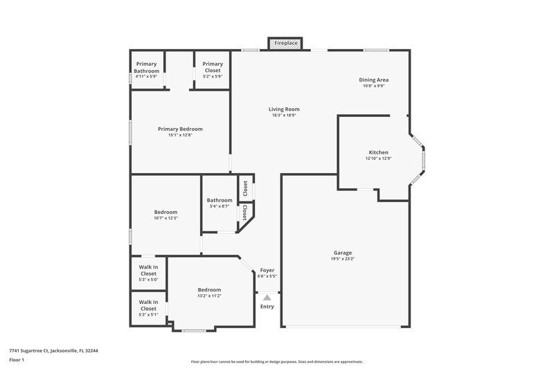 2,400/Mo, 7741 Sugartree Ct Jacksonville, FL 32244 Floor Plan View