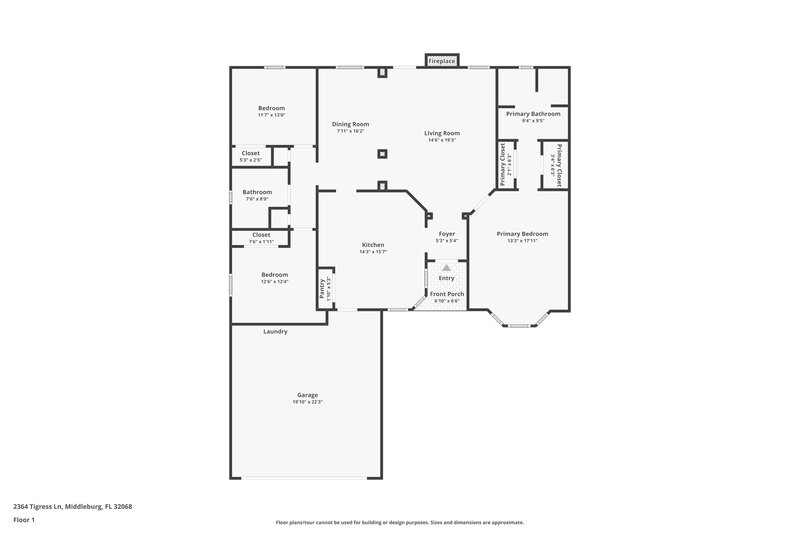 1,680/Mo, 2364 Tigress Ln Middleburg, FL 32068 Floorplan View