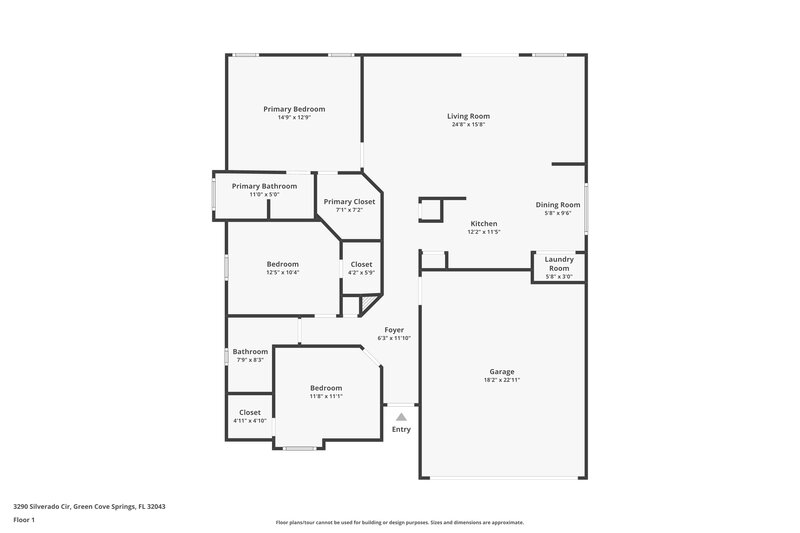 1,690/Mo, 3290 Silverado Cir Green Cove Springs, FL 32043 Floor Plan View
