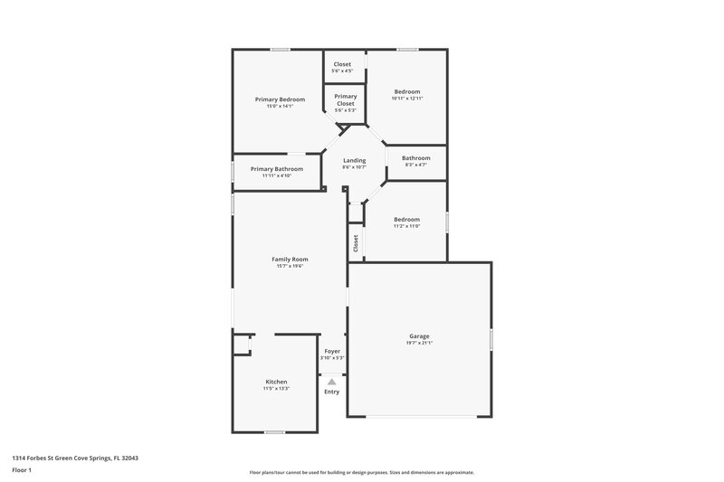 1,685/Mo, 1314 Forbes St Green Cove Springs, FL 32043 Floor Plan View