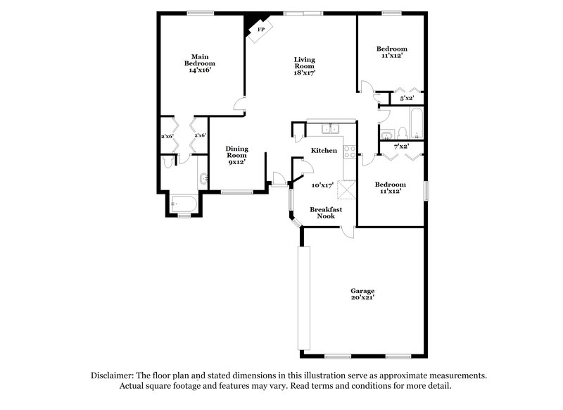 2,600/Mo, 3445 Shelley Dr Green Cove Springs, FL 32043 Floor Plan View