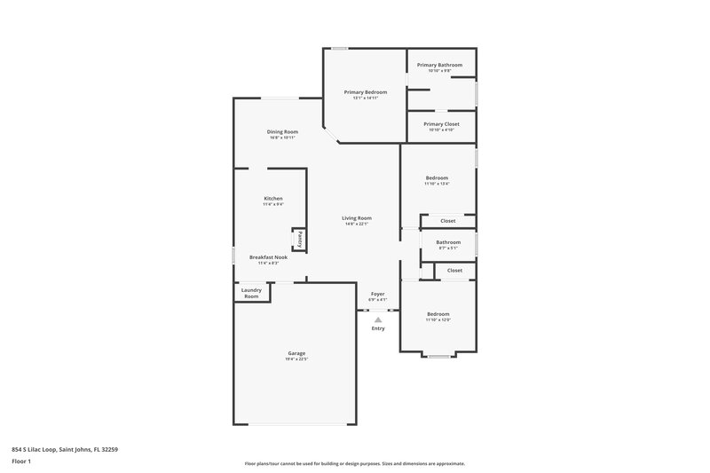 2,075/Mo, 854 S Lilac Loop Saint Johns, FL 32259 Floor Plan View