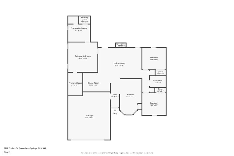 1,715/Mo, 3212 Trishas Ct Green Cove Springs, FL 32043 Floor Plan View