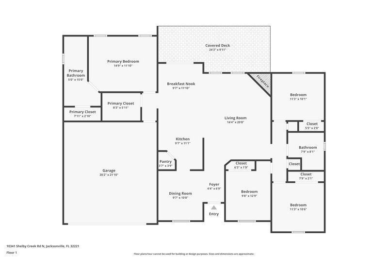 1,840/Mo, 10341 Shelby Creek Rd N Jacksonville, FL 32221 Floor Plan View