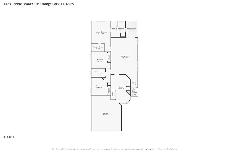 2,045/Mo, 4123 Pebble Brooke Cir Orange Park, FL 32065 Floor Plan View