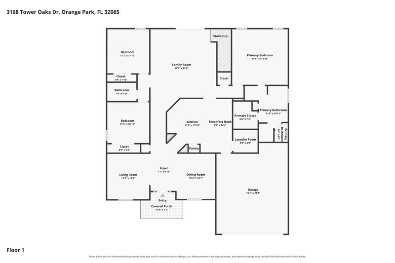 2,525/Mo, 3168 Tower Oaks Dr Orange Park, FL 32065 Floor Plan View