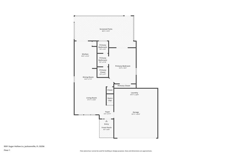 1,940/Mo, 9591 Sugar Hollow Ln Jacksonville, FL 32256 Floor Plan View