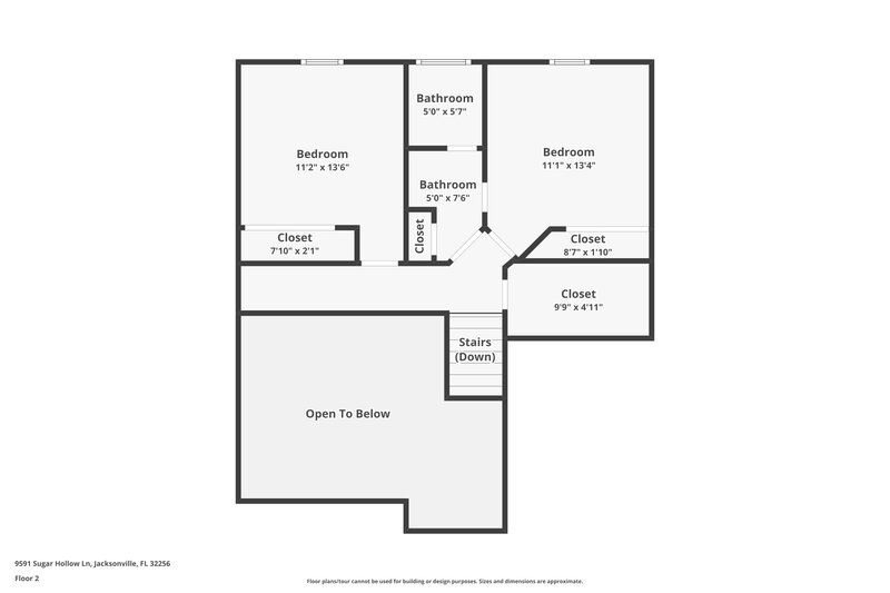 1,940/Mo, 9591 Sugar Hollow Ln Jacksonville, FL 32256 Floor Plan View 2