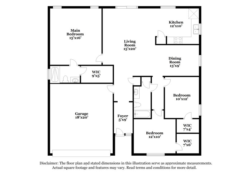 1,680/Mo, 8386 Fire Fly Ln Jacksonville, FL 32244 Floor Plan View