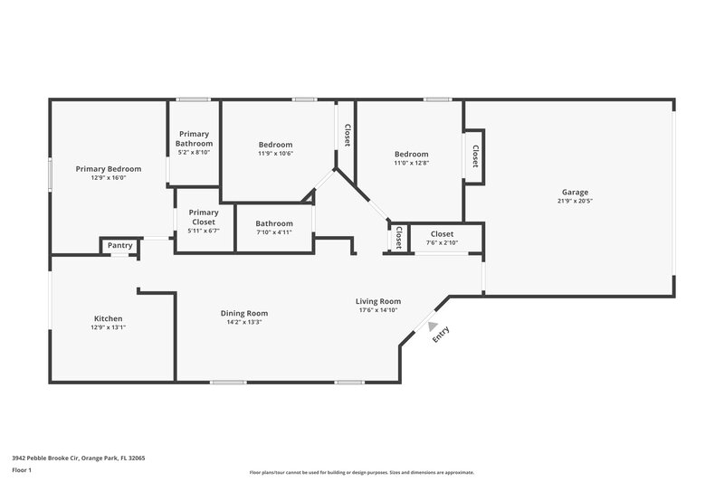 1,675/Mo, 3942 Pebble Brooke Cir Orange Park, FL 32065 Floor Plan View