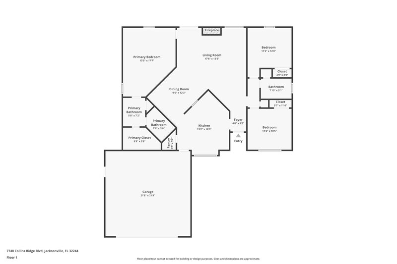 1,700/Mo, 7748 Collins Ridge Blvd Jacksonville, FL 32244 Floor Plan View