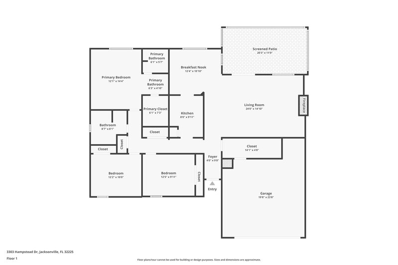 2,240/Mo, 3303 Hampstead Dr Jacksonville, FL 32225 Floor Plan View