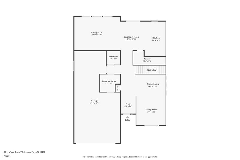 3,490/Mo, 2714 Wood Stork Trl Orange Park, FL 32073 Floor Plan View