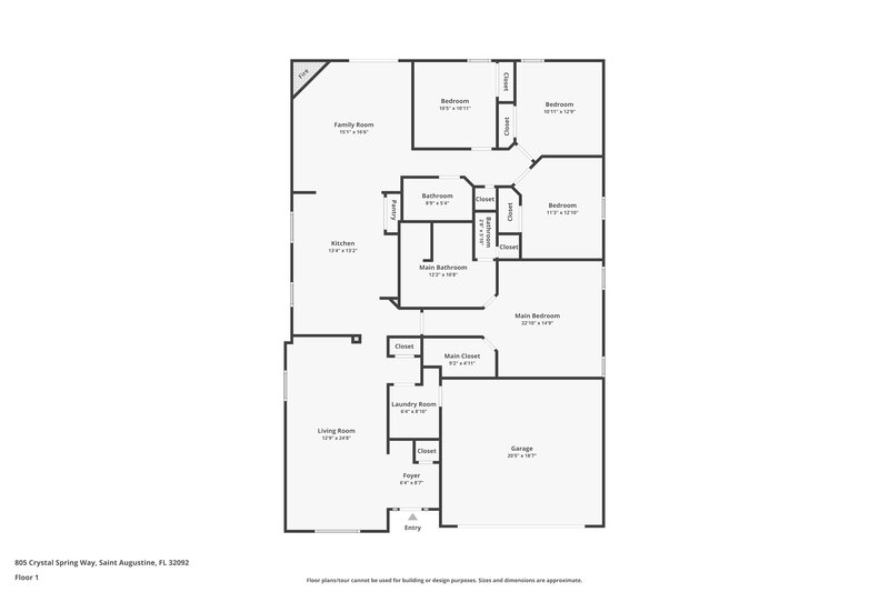 1,940/Mo, 805 Crystal Spring Way St Augustine, FL 32092 Floor Plan View