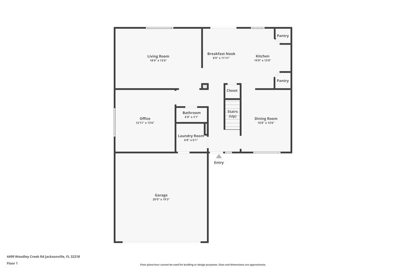 1,930/Mo, 4499 Woodley Creek Rd Jacksonville, FL 32218 Floor Plan View